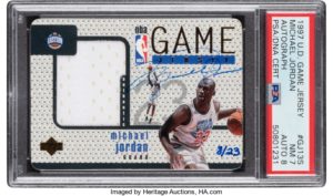 1997 Michael Jordan Upper Deck Game Jersey (Autograph) #GJ13S