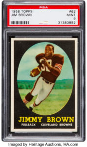 1958 Topps Jim Brown Rookie Card #62