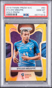 2018 Panini Prizm World Cup Soccer Kylian Mbapp Gold Prizm Rookie Card #80